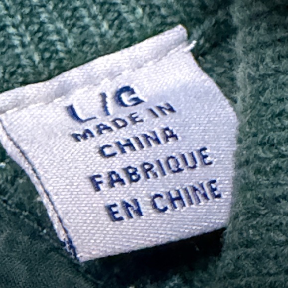 Tommy Bahama 1/4 Zip Pullover Sweater Mens Large Green Waffle Knit Cotton - Picture 3 of 7